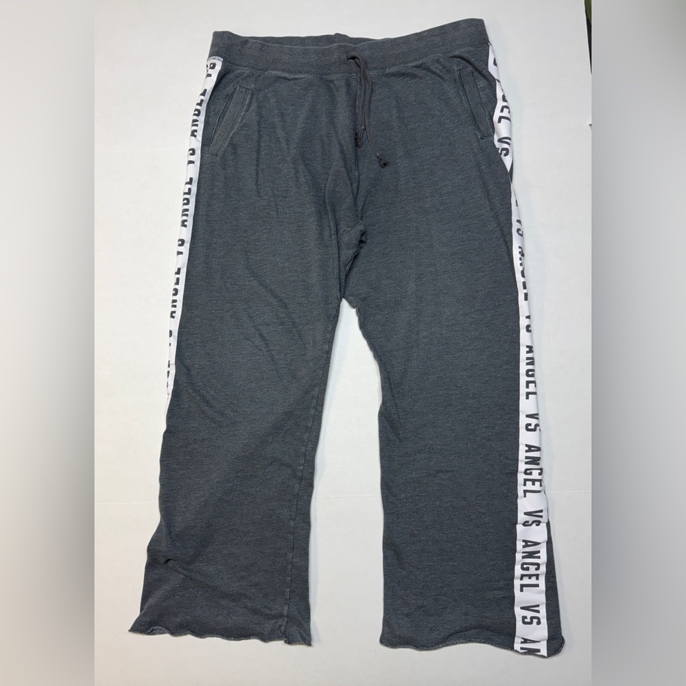 Victoria's Secret Angel Women's Size XL Gray White Stripe Sweatpants